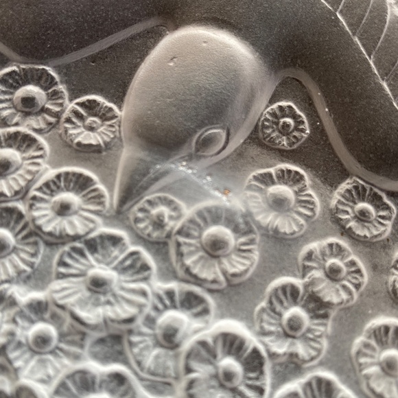 LG VTG Opalescent Art Glass "Hirondelles" Centerpiece Bowl by P d'Avesn of Franc - Picture 4 of 7